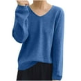 thumbnail image 1 of MeetoTime Womens Sweater Fall Soft Solid Color Long Sleeve Knitted Jumper Pullover Tops, 1 of 4