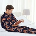 thumbnail image 6 of Naloa Leopard Print Men’s Pajamas Set - Long Sleeve Button Down Sleep Shirt and Pajama Bottoms Sleepwear Set-XX-Large, 6 of 7