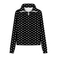 thumbnail image 4 of Womens Quarter Zip Sweatshirts 2026 Trendy Polka Dot Long Sleeve Stand Collar Tops Loose Fit Casual Spring Outfits, 4 of 5