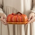 thumbnail image 6 of Fruit Plate,Butter Dish With Lid For Ceramic Cute Pumpkin Butter Container Serving Tray With Cover Decor Dinnerware For Halloween Thanksgiving Pumpkin, 6 of 9