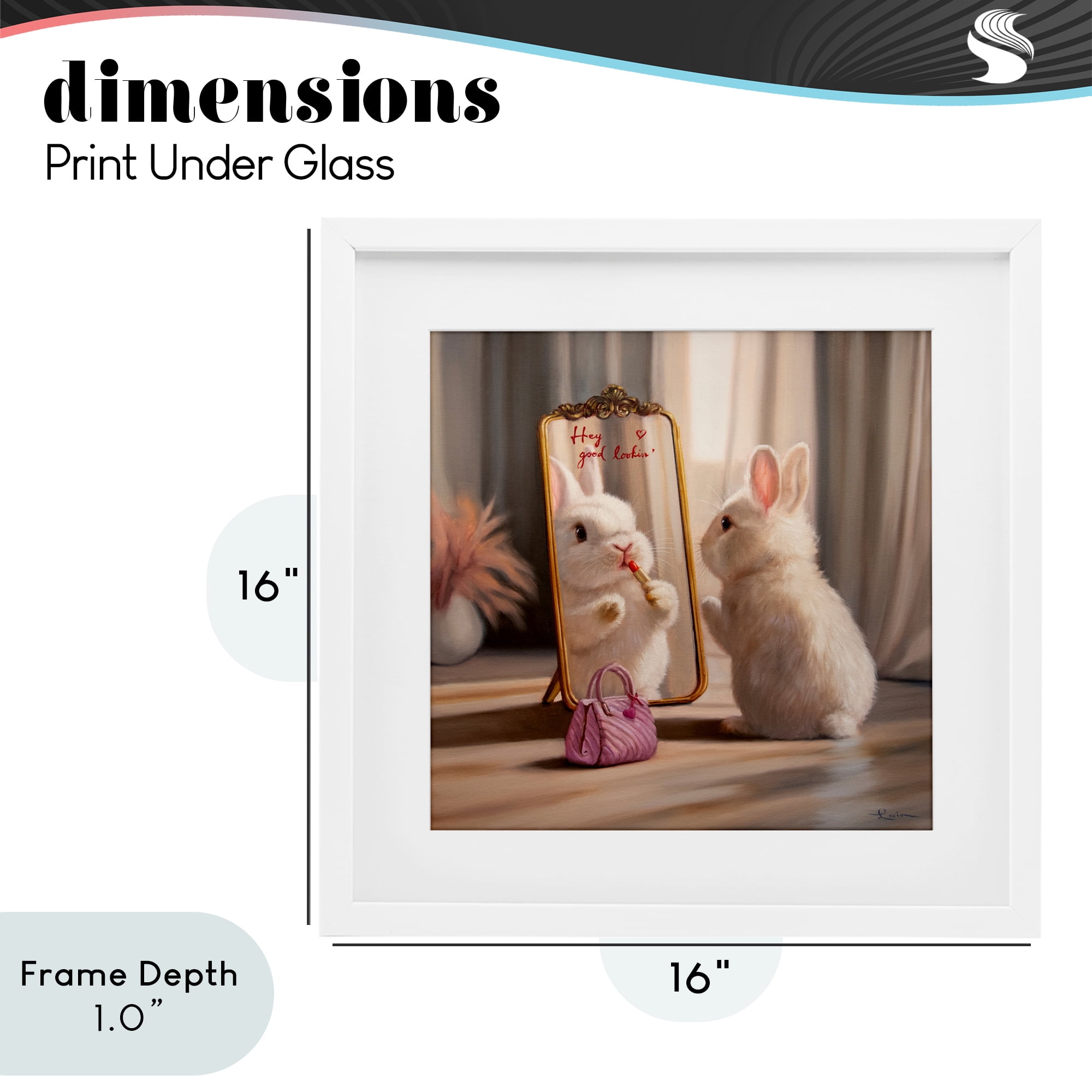 Stupell Industries Final Touch Makeup Bunny White Framed Print Under Glass, design by Lucia Heffernan