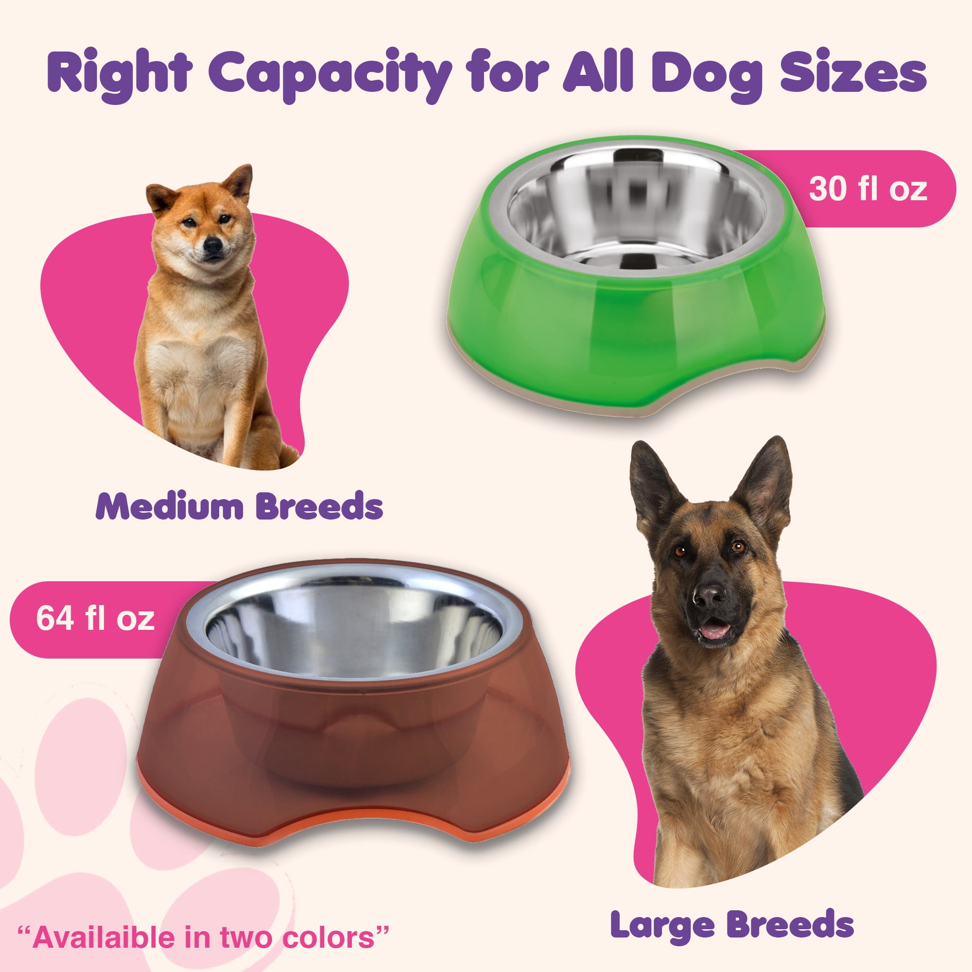 Happinesque 1Pc Stainless Steel Dog & Cat Bowl with Pellucid Plastic, Anti Skid, Non Tip, 4 Cups (Green)
