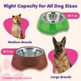thumbnail image 6 of Happinesque 2Pc Stainless Steel Dog & Cat Bowls with Pellucid Plastic, Anti Skid, Non Tip, 4 Cups (Green), 6 of 7