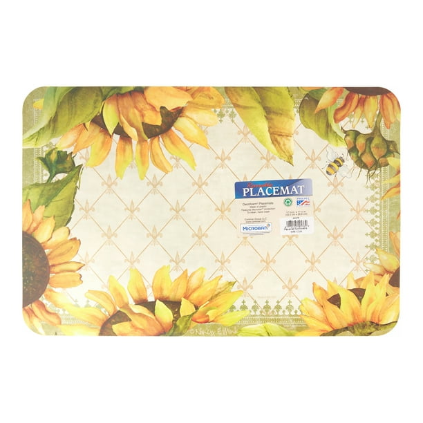 Corelle Sunflowers Reversible Plastic Placemat Multicolor, 17" x 11