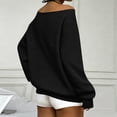 thumbnail image 5 of Black Off The Shoulder Tops for Womens Preppy Y2K College Teen Slouchy Drop Shoulder Sweatshirts Long Sleeve Waffle Pullover Clothes 2026, 5 of 5