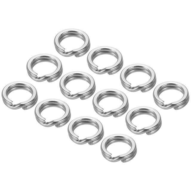 Unique Bargains , 0.35 x 0.24' Fishing Split Rings Fishing Swivel Stainless Steel Rings with Double Flattened Connectors,100 PACK