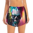thumbnail image 4 of Lsque Modern Abstract Colorful Skull A Printed Women's Running Shorts with Liner Pockets,Elastic Quick Dry Workout Athletic Gym Yoga Shorts,Womens High Waist Shorts-Medium, 4 of 9