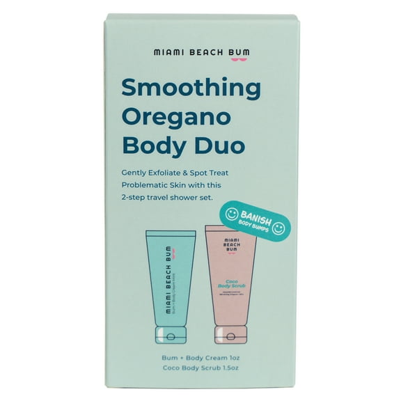 Miami Beach Bum Smoothing Oregano Body Duo with Bum   Body Cream and Coco Body Scrub, 1 and 1.7 oz