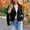Black, variant on Women's Suede Jacket with Zipper Pockets, Casual Cropped Faux Leather Motorcycle Jacket for Women, Long Sleeve Zip Up Tops for Spring and Fall