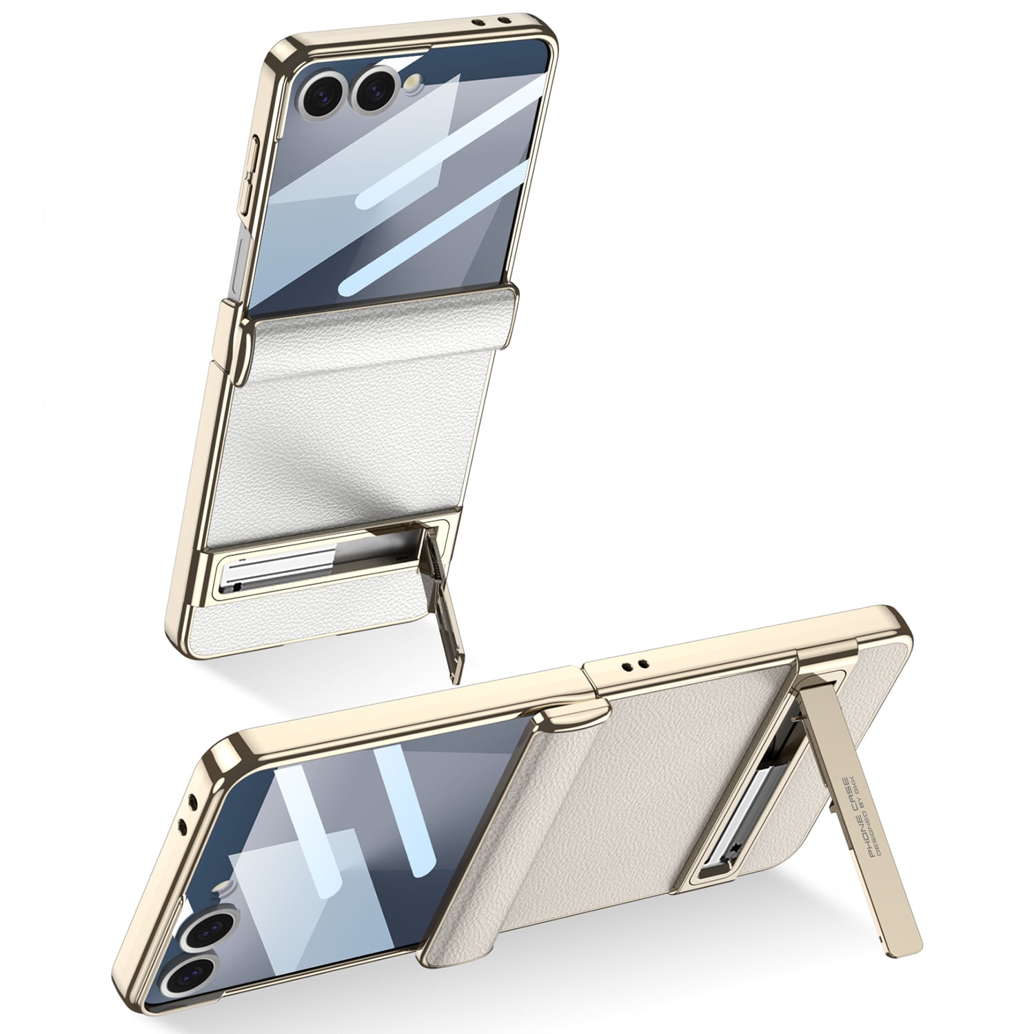 Decase Magnet Hinge Protection Case for Samsung Galaxy Z Flip 7 Phone Case with Stand & Screen Protector,for Galaxy Z Flip 7 Rugged Case,Ultra Thin Leather Skin Phone Cover for Z Flip 7,Darkgreen