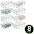 thumbnail image 2 of mDesign Plastic Storage Bin Box Container, Lid and Handles, 8 Pack, Clear/Clear, 2 of 8