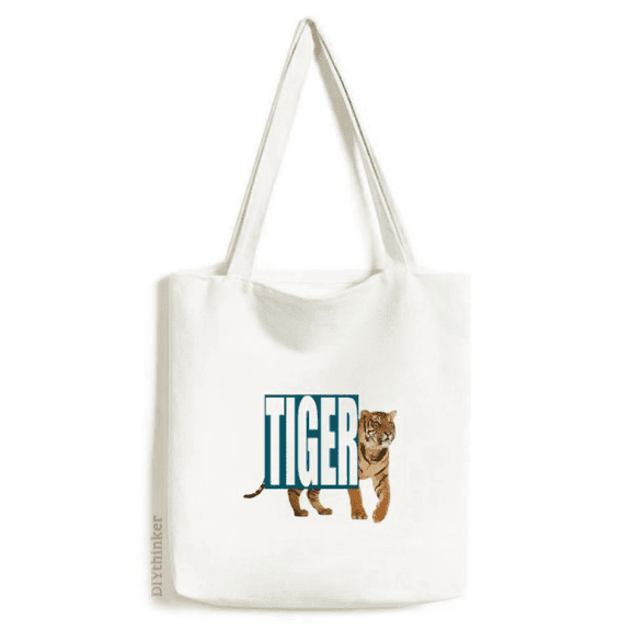 Cats Tigers Ferocious Art Deco Fashion Tote Canvas Bag Shopping Satchel Casual Handbag