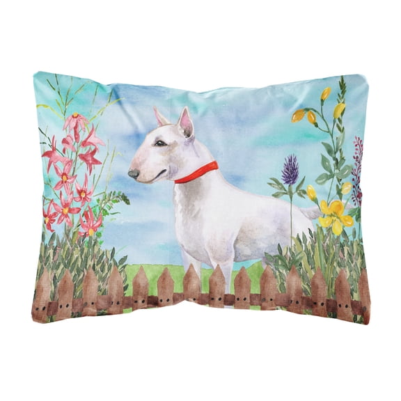 Bull Terrier Spring Canvas Fabric Decorative Pillow