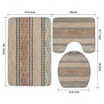 thumbnail image 3 of Beige Geometric Diamond Wave Pattern Bathroom Rugs Sets 3 Piece,Toilet Cover Set,Absorbent Non Slip Bathroom Mats Sets with U-Shaped Contour Rug Toilet Rug Set, 3 of 5