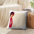 thumbnail image 3 of LALILO Throw Pillow Covers Young Woman With Long Afro Curly Hair Trousers Cushion Cover 18" x 18", 2 Pack, 3 of 6