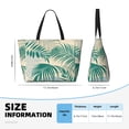 thumbnail image 4 of PAYOHTO Beige Tropical Plant Leaves Large Beach Tote Bags for Womens Mens Sandproof Swim Pool Bag with Zipper for Travel Vacation, 4 of 7
