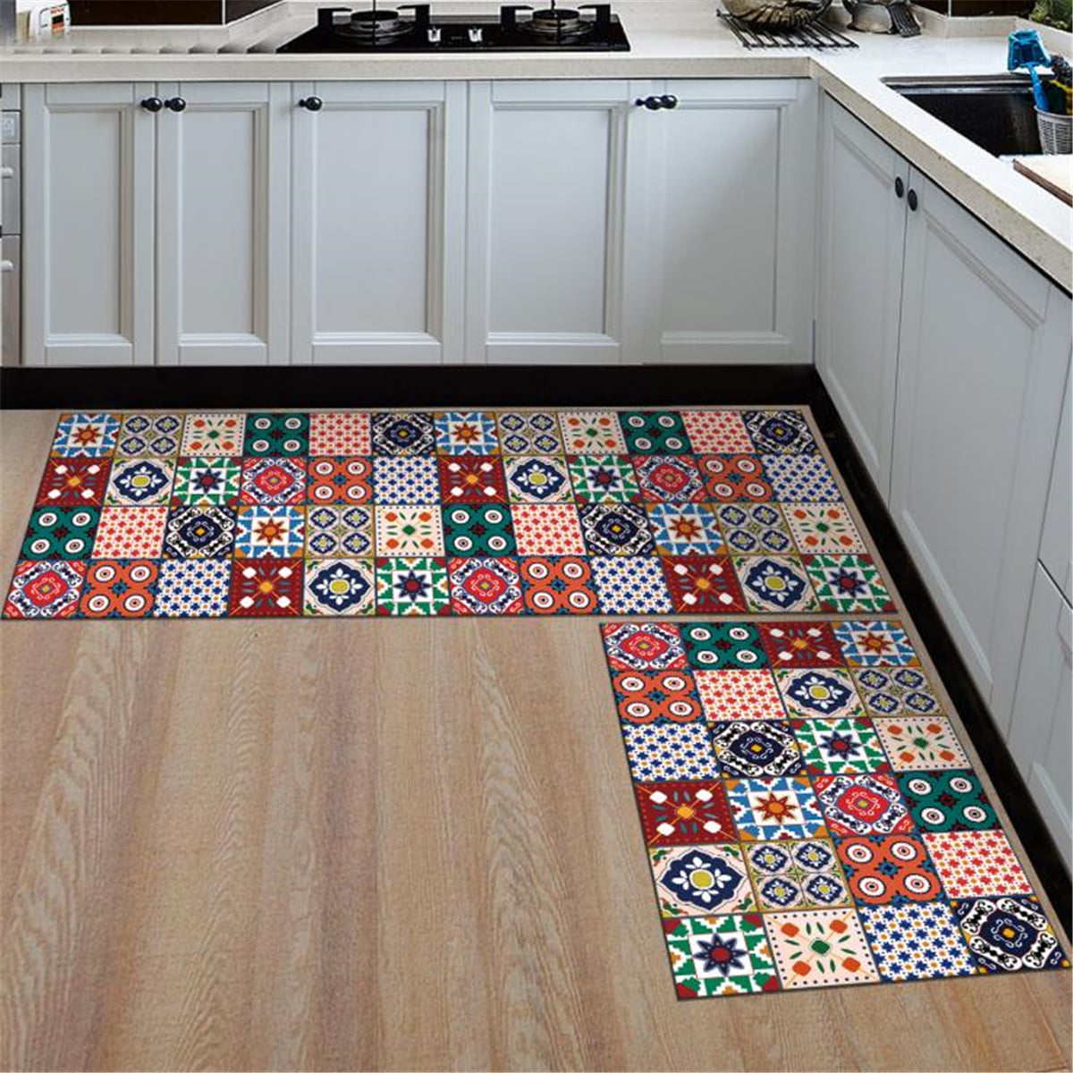 Kitchen Rug Home Floor Carpet Mat Area Non-Slip Bathroom Absorbent 2pcs/set US 
