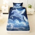 thumbnail image 3 of Erosebridal Cartoon Animal Unicorn Twin Sheet Sets,Galaxy Starry Night Bedding For Kids Girls 3 Pieces, 3 of 6