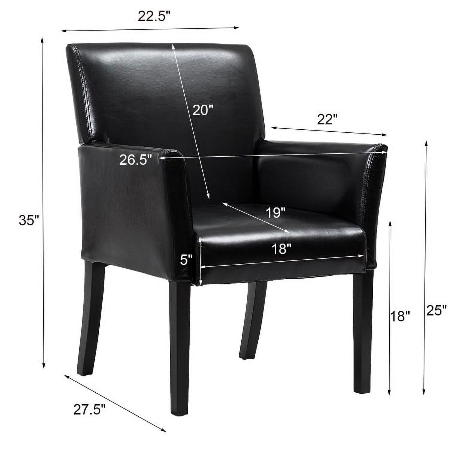 Finihen PU Leather Arm Chair, Lounge Chair, Modern PU Leather Executive Arm Chair Sofa, for Home, Office, Black Finihen PU Leather Arm Chair, Lounge Chair, Modern PU Leather Executive Arm Chair Sofa, for Home, Office, Black