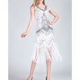 thumbnail image 6 of Sparkly Fringe Art Deco Bead Flapper Gatsby Prom Dresses Dazzling White, 6 of 6