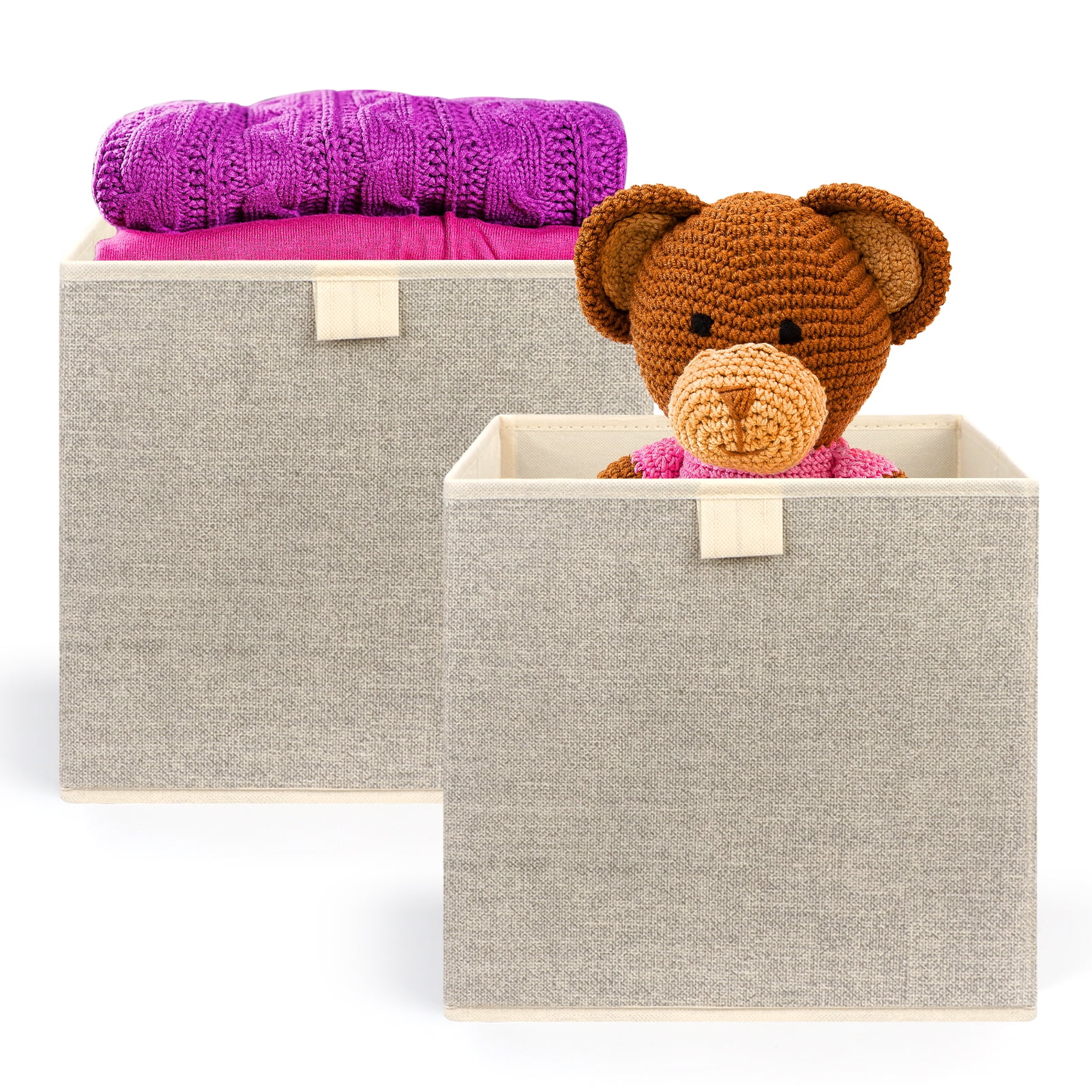 Skycase Foldable Cube Storage Bins,2 Pack12*12 inch Fabric Storage