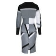 thumbnail image 4 of Robes Longues pour Femmes Été Femmes Décontractées Manches Longues Imprimées Col en V Taille Robes Manches Longues Robe d'Été Femmes Longues Robes Été Robe d'Été avec Manches pour Femmes, 4 of 5