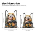 thumbnail image 2 of Wukai Elegant Cute Panda Sunflower Drawstring Backpack Bag Sport Gym Sackpack Large Size String Backpack Cinch for Women Men-Medium, 2 of 6