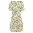 thumbnail image 4 of asdoklhq Holiday Party Dresses for Women Fashion Round-Neck Short Sleeved Printed Pullover Dress Multicolor 3X, 4 of 5