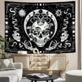 thumbnail image 3 of Black and White Mystical Skull Tapestry - Trippy Psychedelic Mushroom Sun Moon Snake Wall Hanging for Bedroom, Living Room, Dorm Decor 40X30inches, 3 of 3