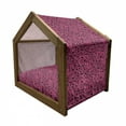 thumbnail image 2 of Abstract Pet House, Romantic Blooming Flowers on Dark Background Summer Illustration, Outdoor & Indoor Portable Dog Kennel with Pillow and Cover, 5 Sizes, Charcoal Grey Hot Pink, by Ambesonne, 2 of 5