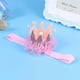 thumbnail image 2 of Baby Photo Props Mesh Pink Crown Hair Band Headwear Knotted Elastic Head Wrap Headband for Infant Toddlers (Pink Headband), 2 of 3