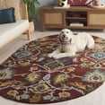 thumbnail image 3 of Safavieh Blossom Lennon Floral Wool Area Rug, Red/Multi, 8' x 10' Oval, 3 of 13