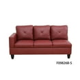 thumbnail image 4 of Hommoo Living Room Furniture Set, Faux Leather Modern Sectional Sofa, L Shaped 4-Seat Couch Sofa Set for Home, Apartment, Dorm, 16'' Back Height, Red(No Ottomans), 4 of 7