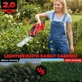 thumbnail image 3 of UNTIMATY Hedge Trimmer Cordless, 2 in 1 Handheld Electric Grass Trimmer, 21V Shrubbery Trimmer with 2 Batteries for Bush,Tree, Garden, Patio,Lawn,Red, 3 of 8