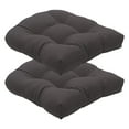thumbnail image 3 of Cojines de asiento acolchados de color sólido para exteriores/interiores CUTICAT cojines de asiento con mechones 19 x 19 paquete de 4 Gris oscuro, 3 of 4