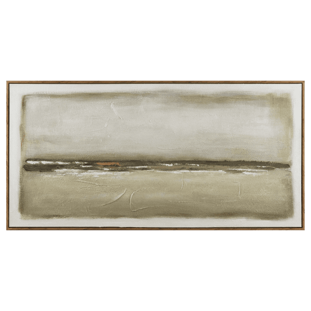 Bouclair Art Encadré Abstrait d'Horizon Vert Foncé