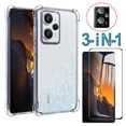 thumbnail image 2 of Para Redmi Note 12S 12 Pro Plus 4G 5G Funda De Parachoques De Airbag Suave Transparente Con Película De Protección De Lente De Cámara Xiaomi POCO F5 X5 5G 9D Protectores De Pantalla De Vidrio Templado, 2 of 3