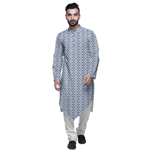 Atasi Cotton Flex Asymmetrical Long Sleeve Kurta For Men Printed Designer Kurta