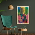 thumbnail image 2 of Flower Wall Art with Frame, Fine Art Painting of Creative Garden Coloful Tulip Flowers in Watercolor Style Print, Printed Fabric Poster for Bathroom Living Room, 23" x 35", Multicolor, by Ambesonne, 2 of 2