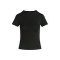 thumbnail image 5 of Scoop Women’s Stretch Cotton Blend Baby Tee with Short Sleeves, XS-XXL, 5 of 6