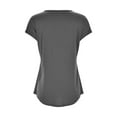thumbnail image 5 of Summer Tops for Women Solid Color Crew Neck Half Zip Stitching Lace Short Sleeved T Shirt Womens Compression Base Layer Top Shirts & Blouses for Women Shirt Stretchy Jean Womens Grey S, 5 of 6