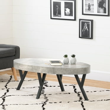 City Life Coffee Table-Concrete Gray and Black-South Shore