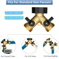 thumbnail image 3 of Lefree Yard Garden Hose Splitter 2 Way Heavy Duty Brass Hose Connector, 3/4", 1 Pack, 3 of 7