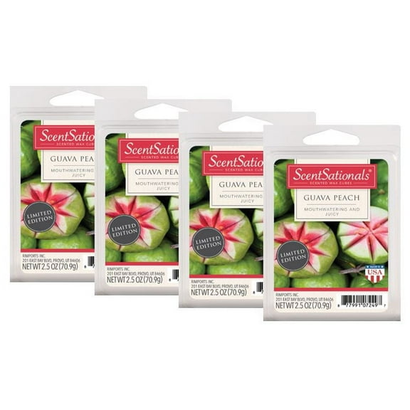 Guava Peach Scented Wax Melts, ScentSationals, 2.5 oz (4-Pack)