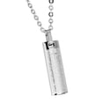 thumbnail image 1 of Collar con colgante de acero de titanio para hombre, cruz bíblica maciza, con cadena de 50 cm (plata), 1 of 6