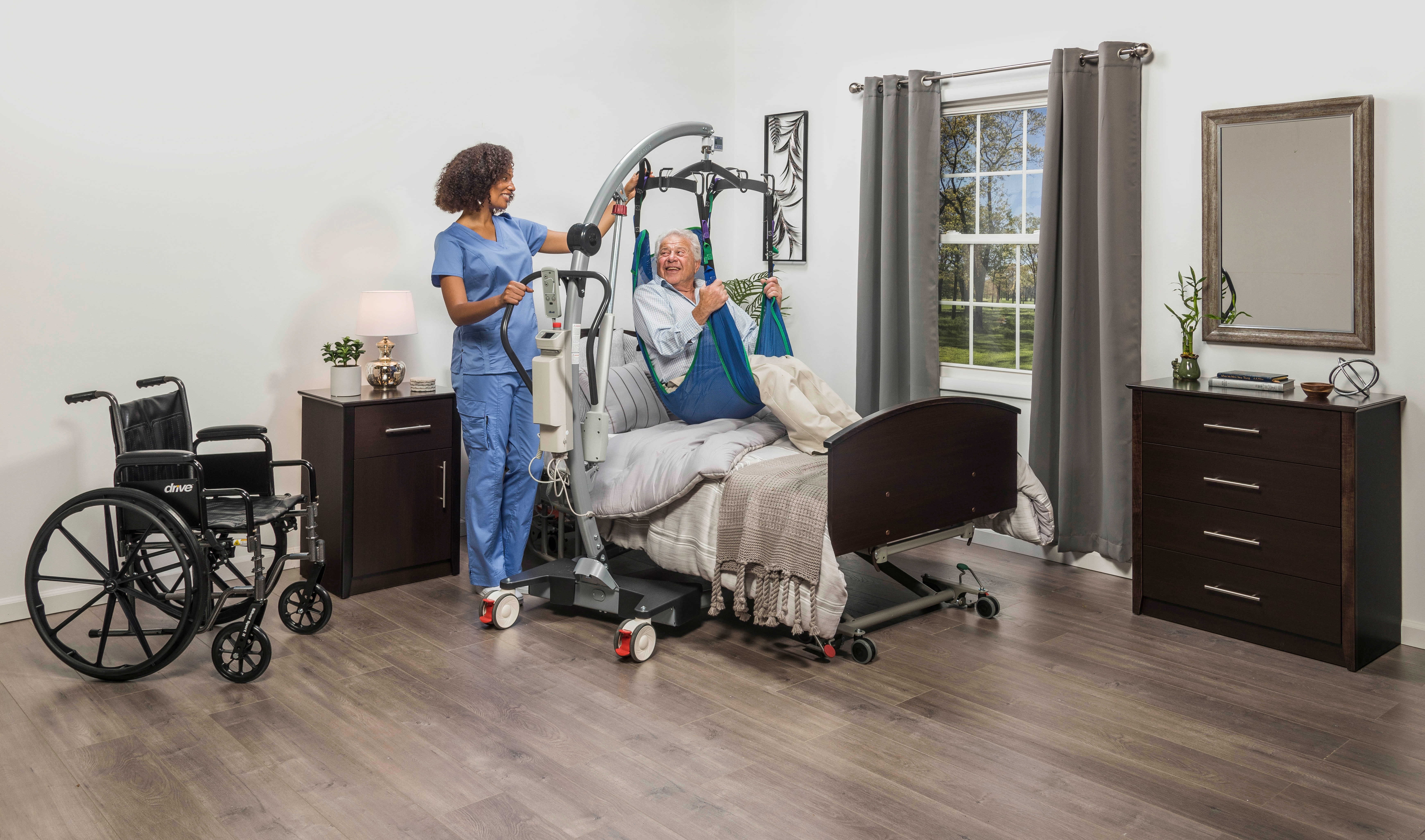 Drive Medical Silver Sport 2 Wheelchair, Detachable Desk Arms, Elevating Leg Rests, 16" Seat