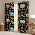thumbnail image 2 of Erosebridal Cartoon Camping RV Blackout Curtains Set of 2 (52x84 Each) For Camper Lover,Colorful Cute Flowers Window Curtains For Girls Kids, 2 of 7