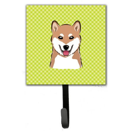 Caroline's Treasures Checkerboard Shiba Inu Leash Holder and Wall Hook
