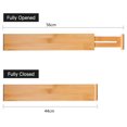 thumbnail image 4 of Utoplike Divisores de cajones Bambú ajustable (31,1-43,8 cm) Organizador de cajones Cocina Con resorte Cocina Cómoda Baño Dormitorio Bebé Cajón Escritorio (paquete de 4) Sistema de organización, 4 of 6
