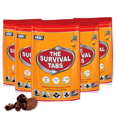Survival Tabs 10 Day 120 Tabs Emergency Food Survival MREs Meal Replacement for Disaster Preparedness Gluten Free and Non-GMO 25 Years Shelf Life Long Term - Chocolate